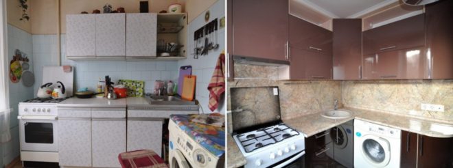Ремонт кухни в хрущевке до и после