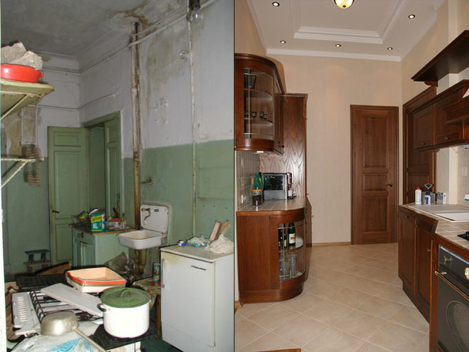ремонт в сталинке до и после