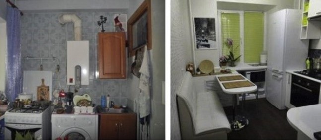 Кухня до и после ремонта